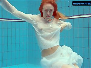 red-haired Diana red-hot and super-naughty in a milky sundress