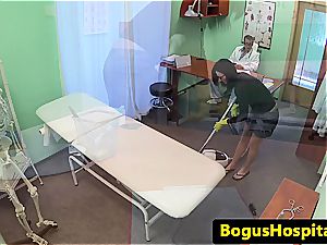 Office employee takes the doctor's fuck-stick in her awaiting cunt