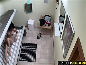 Czech dark-haired Secretly playing with gash